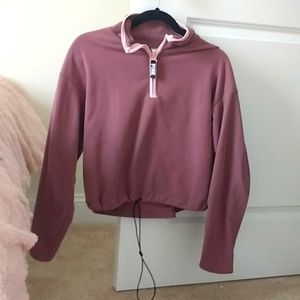 Pink Victoria secret cropped zip up 💕